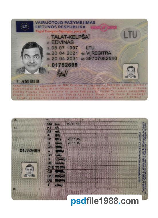 Lithuania Driving License 2021-Present